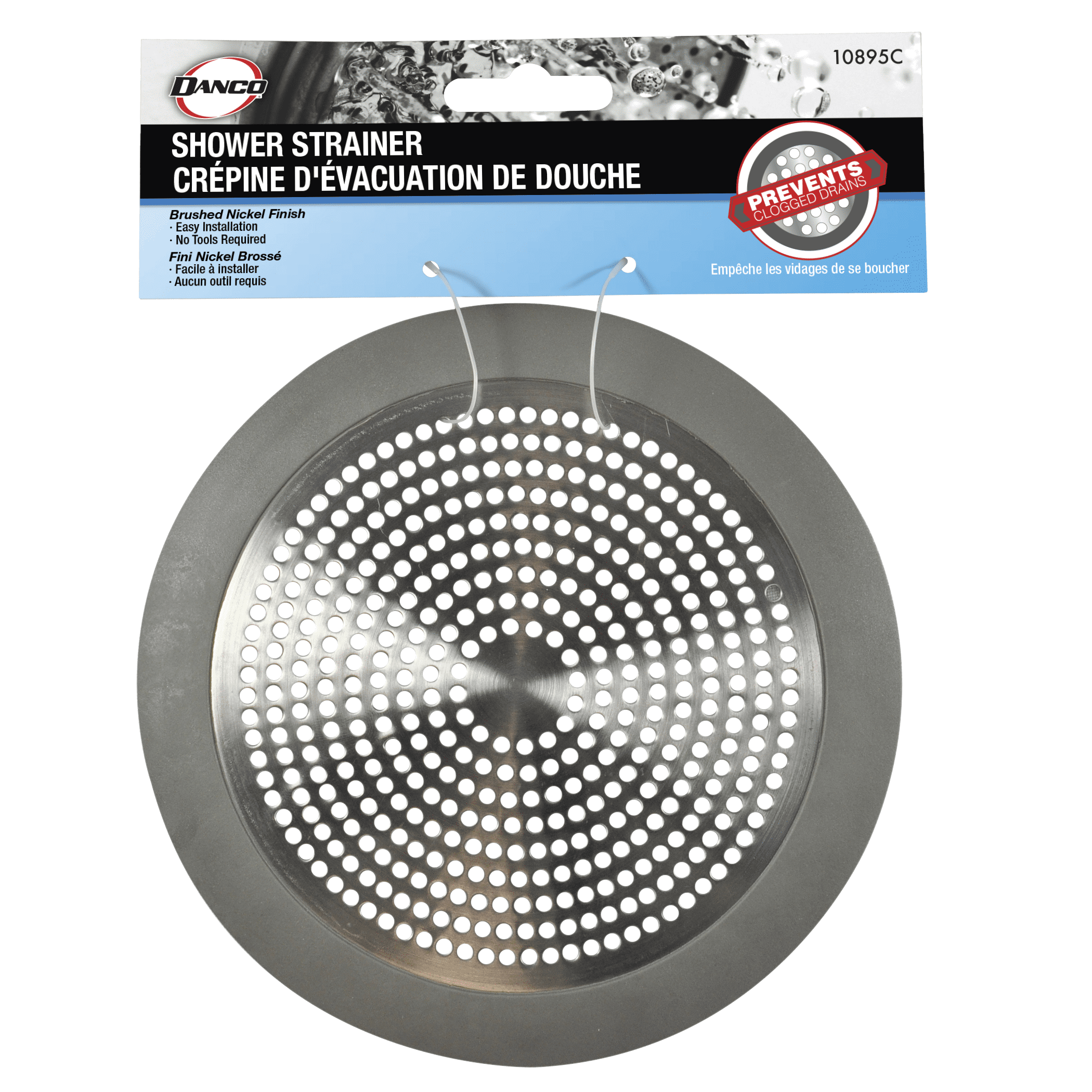5-3/4 in. Stand-Alone Shower Strainer in Brushed Nickel Sidekick (10895QP)
