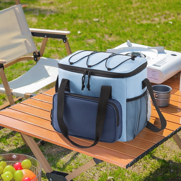 Insulated Lunch Bag | Waterproof Freezable Cooler Tote | Adjustable Shoulder Strap & Padded Handle | Large Capacity | Durable Cloth Material | 11.4x10.2x7.1in | Picnic Office Travel