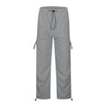 thumbnail image 5 of UDAUDU Womens Cargo Pants 2026 High Waist Baggy Casual Travel Parachute Trousers Loose Fit Y2K Streetwear with Multi Pockets Gray XL, 5 of 6