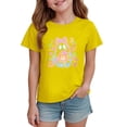 thumbnail image 5 of NOLDARES Girls Halloween Pumpkin Shirt, Witch Hat Ghost Floral Neon Graphic Short Sleeve T-Shirt Yellow for Size 11-12 Years, 5 of 7