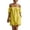Yellow, variant on Women Solid Color Casual Dress Square Neckline Short Sleeve Shift Mini Relaxed Fit Pull-On Off Shoulder with Pockets for Summer Beach