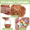 thumbnail image 2 of 24 pack Mini Woven Basket Set with 100 Mini Easter Eggs, Small Easter Basket Bulk with Handles, Decorative Small Easter Baskets for Home Office Party Table Decor Spring Decor, 2 of 8