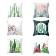 thumbnail image 3 of Cactus Succulents Pattern Polyester Pillowcase Cushion Cover Office Sofa Home Peach Skin Velvet Decor, 3 of 7