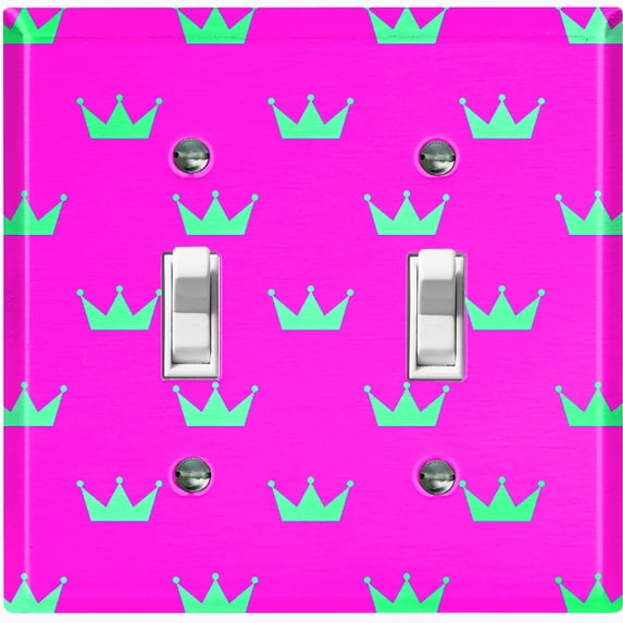Metal Light Switch Plate Cover Teal Royal King Queen Crown KIN009
