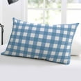 thumbnail image 5 of Blue White Plaid Throw Pillow Covers, Gradient Geometric Buffalo Checkered Soft Breathable Pillow Cases with Invisible Zipper for Sleeping, Small Pillowcases for Couch Bed Sofa Chair 16x24 Inches, 5 of 6