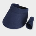 thumbnail image 5 of SGMVNU Fashion Sun Hats Visor for Women, Packable Wide Brim UPF Straw Beach Hat with Adjustable Ponytail Hole for Summer Travel, One Size, Navy, 5 of 5