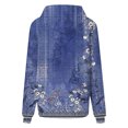 thumbnail image 4 of WREESH Women's Oversized Long Sleeve Hoodie Vintage Floral Printed Pullover Sweatshirt for Casual Wear Navy, 4 of 5