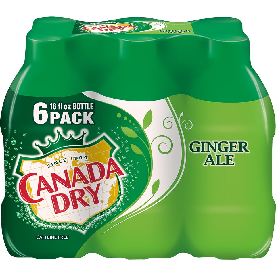 Canada Dry Ginger Ale Soda, 16 fl oz bottles, 6 pack