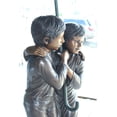 thumbnail image 3 of Nifao Two Kids Holding Umbrella Outdoor Fountain Statue, Bronze Garden Water Feature Sculpture for Patio & Yard – Garden Water Feature Sculpture, 30"L x 30"W x 52"H, 3 of 14