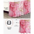 thumbnail image 3 of Modernism Bed Skirt Queen Size 18" Drop Impressionist Theme Pink Gold Water Ripple Ruffled Wrap Around Bed Skirts Adjustable Elastic Bedskirt Dust Ruffle for Queen Size Bed, 3 of 7