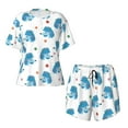 thumbnail image 4 of Qekee Cartoon Poodle Dog Women's Pajama Set Short Sleeve Sleepwear Summer Home Wear with Pockets Soft Short Sleeve Shirt - Cartoon Poodle Dog, 4 of 9