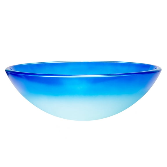 Eden Bath EB-GS70 1.75 in. Cloud Frosted Round Glass Vessel Sink, Blue