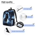 thumbnail image 3 of Balery Night Scene of Wolves Mochila Clásica Impresa Básica para Viaje, Mochila Escolar Resistente al Agua, Mochila de Lona con Correas Ajustables-Medium, 3 of 5