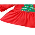 thumbnail image 4 of Infant Baby Girls Christmas Clothes  Tree Print Pullover Tops Striped Flared Pants 2Pcs Outfit Set Red 18-24 Months, 4 of 6