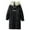 Black, variant on Womens Winter Hooded Parka Jacket Long Sleeve Toggle Duffle Coat with Faux Fur Trim Black XS