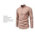 thumbnail image 3 of Camisa de Hombre ANGGREK Con Botones Color Liso Corte Entallado Talla XXL, 3 of 7