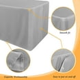 thumbnail image 4 of LAICAIW 2 Pack Table Clothes for 4 Foot Rectangle Tables-Water Resistant Washable Fabric Polyester Rectangle Table Cover Protector for Wedding, Banquet and Trade Shows, 48L x 24W x 30H Inches, Silve, 4 of 7