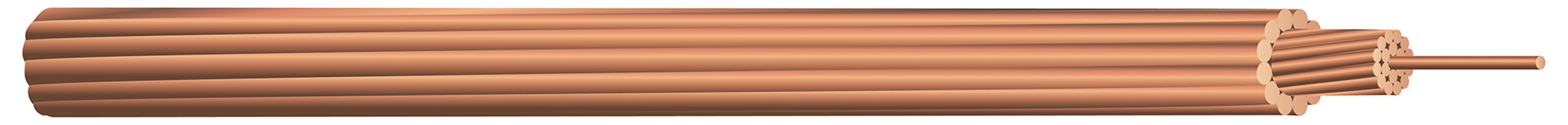 Bare Grounding Wire, Copper, 8 AWG, 1C, Bare, Solid, 500 ft 10632802