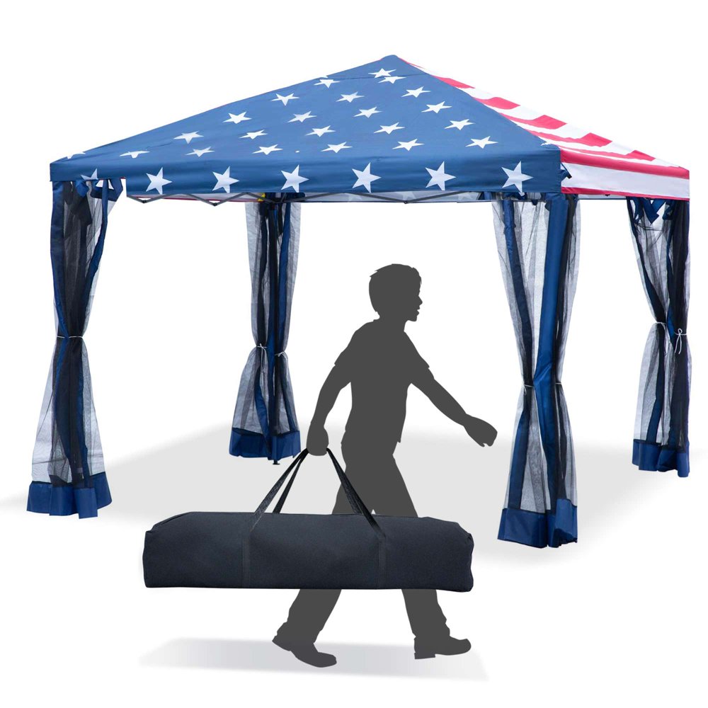 Outsunny 10' x 10' PopUp Canopy Shelter Party Tent with Mesh Walls