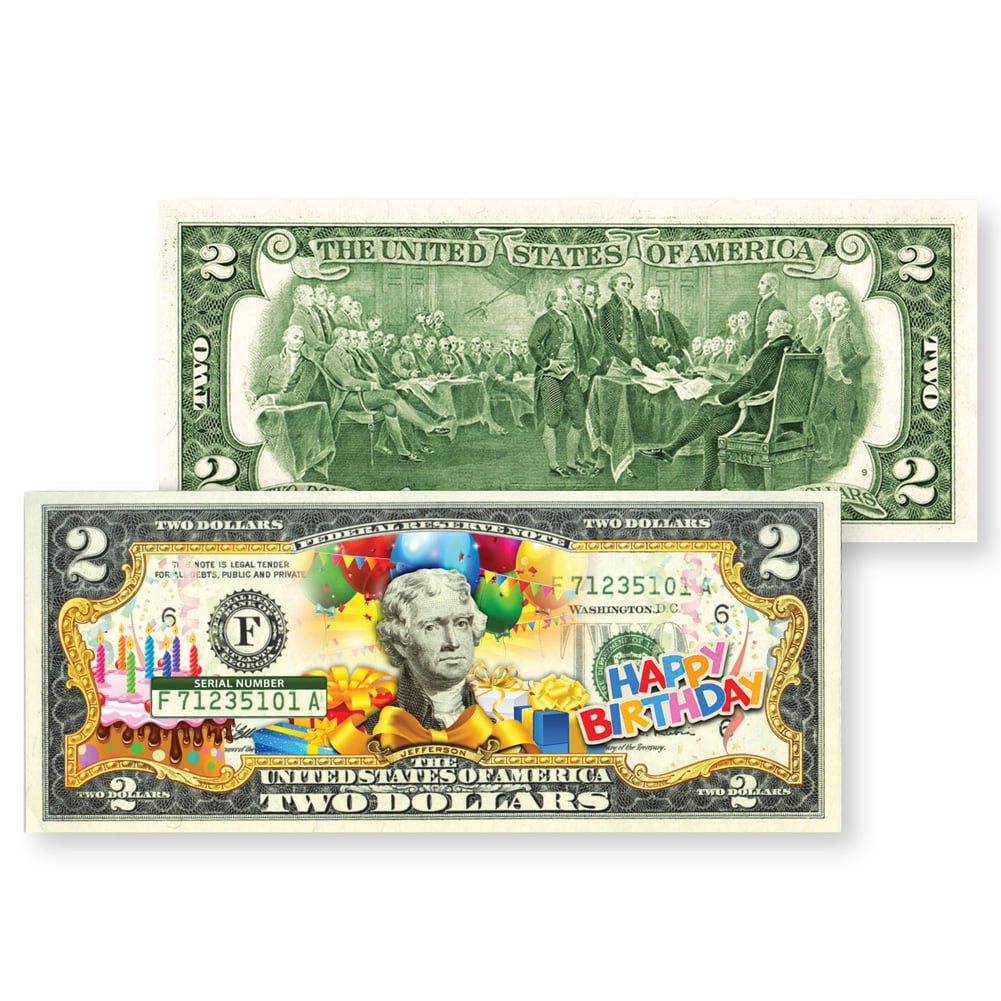 Collections Etc Collectible Dollar Bill with Birthday Balloons