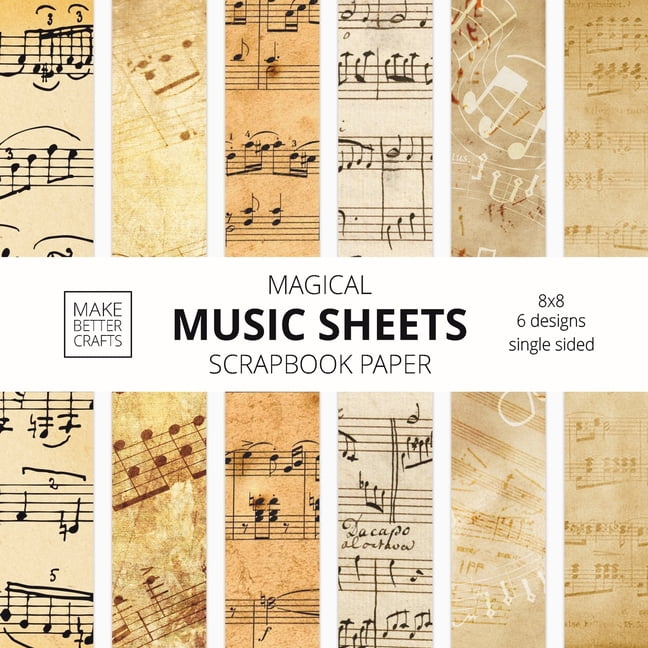 Music Sheets Scrapbook Paper: 8x8 Designer Music Patterned Paper for ...