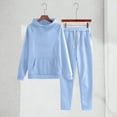 thumbnail image 2 of KPOPLK Kids Boys Clothes Color Blocking Hoodie Sweatshirts and Pant 2Pcs Fall Outfits Set(11-12 Years,a15-Light Blue), 2 of 9