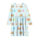 thumbnail image 3 of Vestido de manga larga con cuello redondo para niñas, vestido elástico de manga larga, corte A, estilo patinador con volantes, vestido de recital escolar, vestido de manga larga con cuello redondo par, 3 of 6