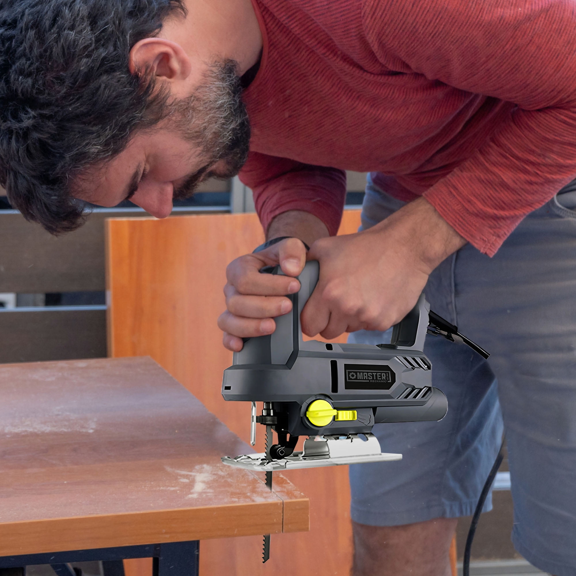 Master Mechanic 6.5 Amp 3,000 RPM Jig Saw Power Hand Tool for Wood, Gray