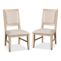 Furniture of America Auriol Modern Wood Padded Side Chairs, Distressed Natural (Set of 2)