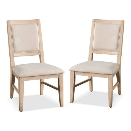 Furniture of America Auriol Modern Wood Padded Side Chairs, Distressed Natural (Set of 2)