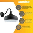 thumbnail image 4 of Sunlite Gooseneck Rustic Barn Light Fixture, Wall Mount, Medium Base (E26) Socket, Standard A19 Bulb Required (60W Max), 12 Inch, Indoor and Outdoor Use, UL Listed Wet Location, Black, 4 of 5