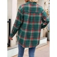 thumbnail image 4 of Womens Classic Button Down Plaid Flannel Shirts Long Sleeve Oversized Casual Business Blouse Tops, 4 of 9