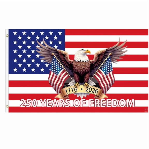 250 Years Of Freedom American Flag,4th of July 3x5 Ft Outdoor Double Sided 3 Ply Heavy Duty Patriotic Flag,1776-2026 USA 250th Birthday Anniversary Commemorative Flags Fade Resistant