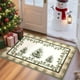 thumbnail image 1 of Felpudo navideño con piñas | Felpudo navideño de poliéster verde | Alfombra antideslizante para entrada (60 x 40 cm) | Decoración festiva para puerta de entrada | Uso en interiores y exteriores |, 1 of 6