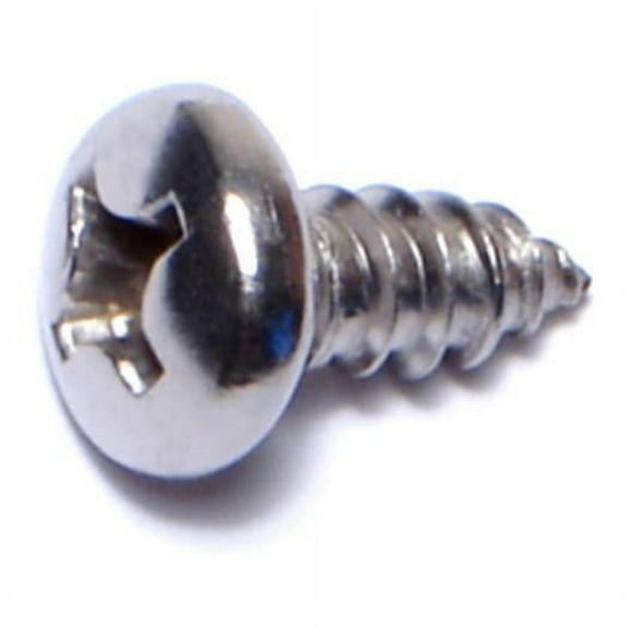 #12 x 1/2" 18-8 Stainless Steel Phillips Pan Head Sheet Metal Screws SMSPSS-403