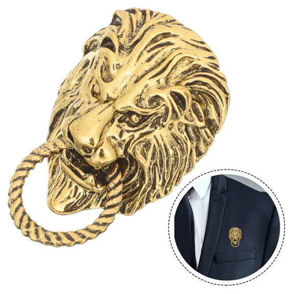 GOOHOCHY Lion Brooch Vintage Style Lapel Pin Suit Collar Pin Clothing Accessory for Men and Women
