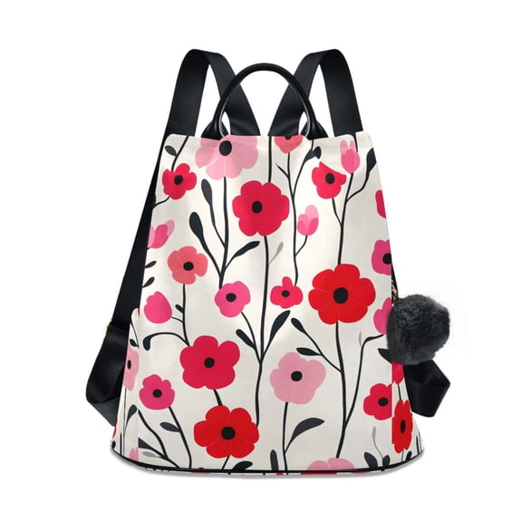 FORMRS Women's Travel Backpack Purse Anti-theft Hidden Pockets Casual Shoulder Bag, Pink Floral