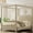 Beige, variant on Queen Size Canopy Bed Frame with Mosquito Net Poles,Upholstered Platform Bed with Soft Headboard, Wood Slat Support, No Box Spring Needed