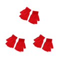 thumbnail image 3 of Wisewang 1 Paire Gants Tricotés Demi-Doigt Unisexe Mitaines Sans Doigts Portables Extérieur Moto Route Cyclisme Vélo Chauds Rouges 3 Ensembles, 3 of 6