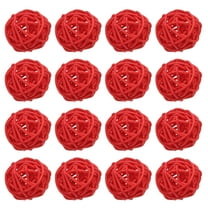 Uxcell 12 Pcs Wicker Rattan Balls 1.2 Inch Rattan Decorative Balls Vase Fillers for Wedding Party Centerpiece Bowls Home Decoration, Red