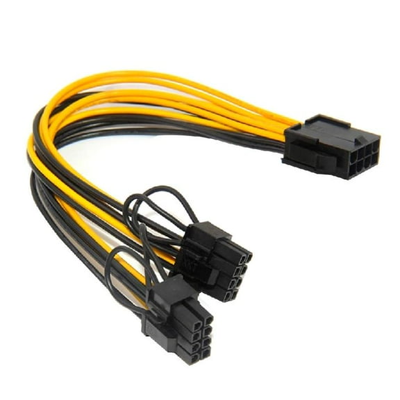 JUNTEX Power Cables 8 Pin to Dual PCIe 8 Pin (6 2) Graphics Card PCI E Power Adapter