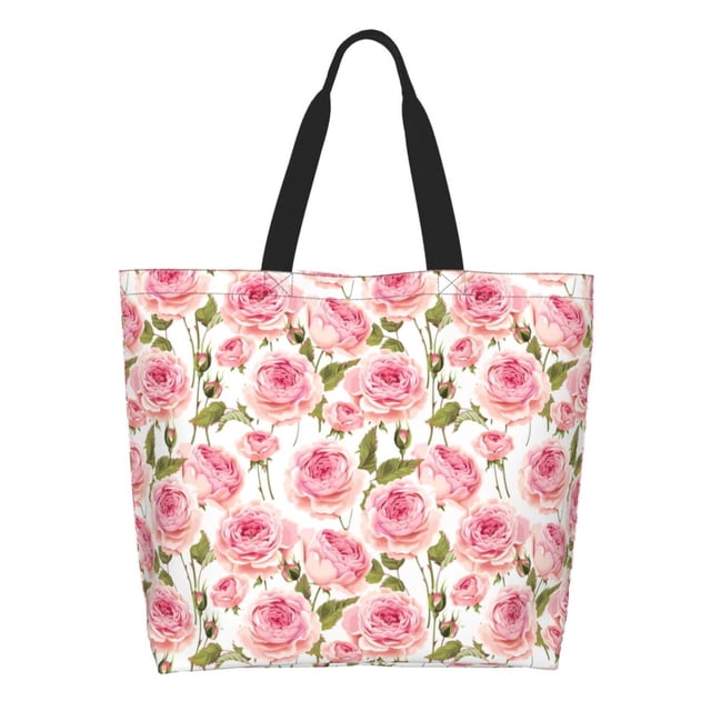 Easygdp Rose Flowers Bolsas Tote para Mujer, Bolsos de Hombro para Viaje, Bolsos de Mano de Gran Capacidad para Compras y Trabajo
