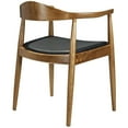 thumbnail image 3 of Modway Presidential 18" Vinyl and Solid Ash Wood Dining Armchair in Black/Brown, 3 of 4