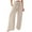 505_Beige, variant on KALE Linen Pants Women Palazzo for Casual Womens Cotton Loose Comfy Work With Pockets Elastic High Waist Paper Bag Drawstring Baggy Pants Army Green