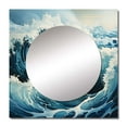 thumbnail image 2 of Designart "Blue White Ocean Oceanic Odyssey I" Nautical & Beach Square Mirror Wall Decor Coastal - Large Teal Square Bathroom Mirror - Square Printed Wall Mirror Art, 2 of 5