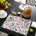 thumbnail image 4 of Pioneer Flower Floral Print Pattern Summer Placemats Table Placemats Set Of 4-Linen Kitchen Washable Placemats Table Mats 12x18 Inch Non-Slip Heat Resistant, 4 of 5