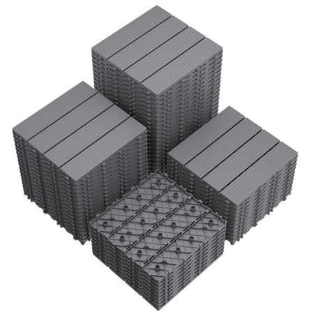 Homall 60-Pack Interlocking Deck Tiles, Outdoor Waterproof DIY Installation Flooring Slip-Resistant Surface for Backyards, Balconies, and Porches