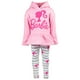 thumbnail image 4 of Conjunto de ropa: sudadera con capucha y leggings de forro polar con estampado peplum para niñas pequeñas, 4 of 8