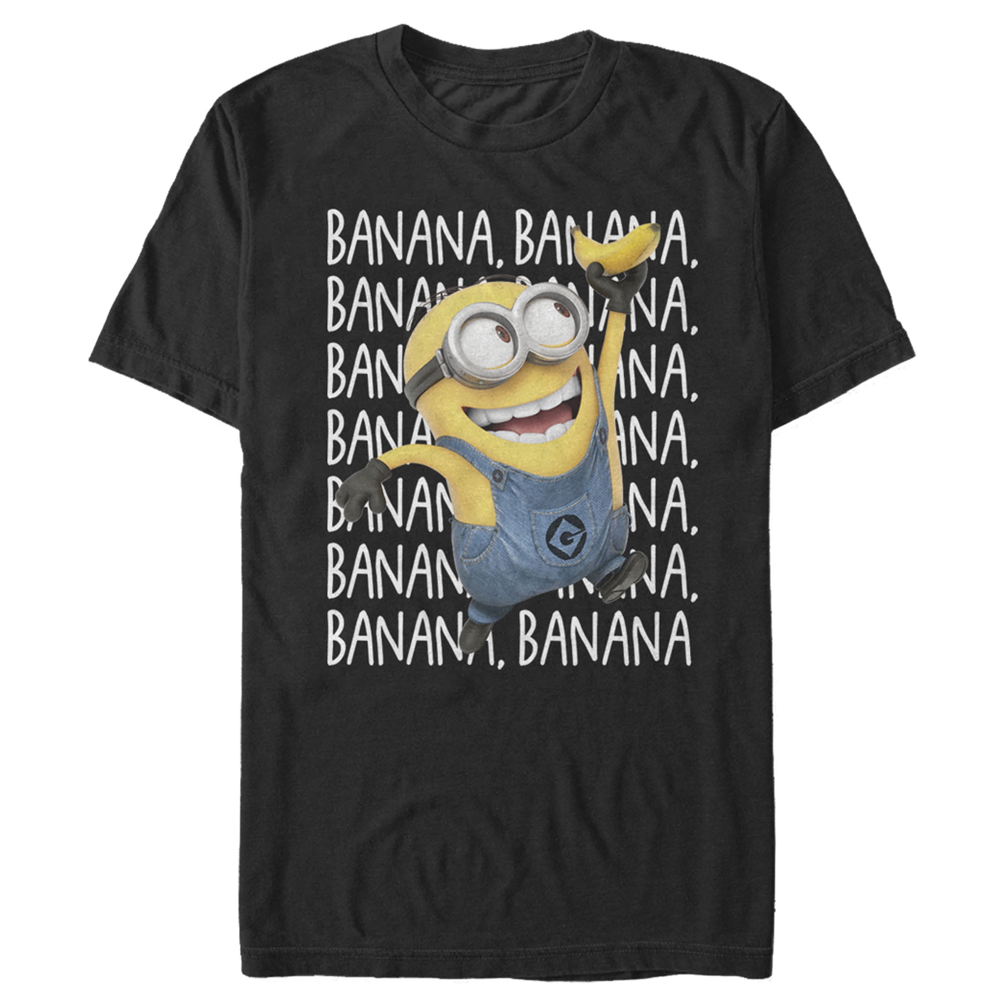 Men's Despicable Me Minions Banana Repeat Graphic Tee Black 5X Large