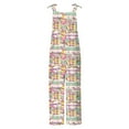 thumbnail image 5 of JURANMO Back Packs Sales for School Womens Easter Cute Bunny Eggs Print Outfit 2025 Spring Holiday Clothes Casual Cotton Linen Jumpsuits Loose Fit Wide Leg Rompers Overalls Multicolor XXXXXL, 5 of 6